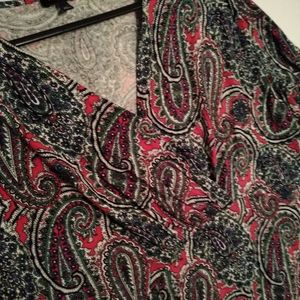 Talbots women's tunic paisley blouse
